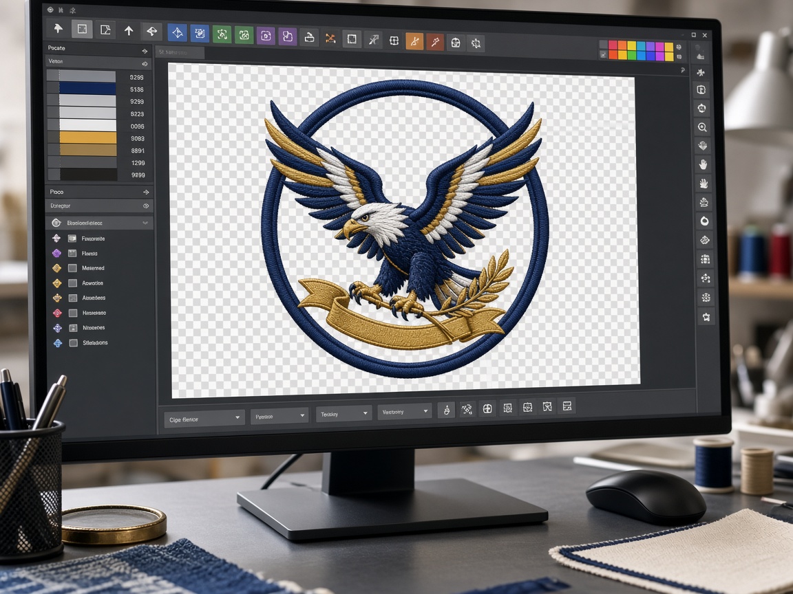 Embroidery punching software used to quote stitch count and color stops