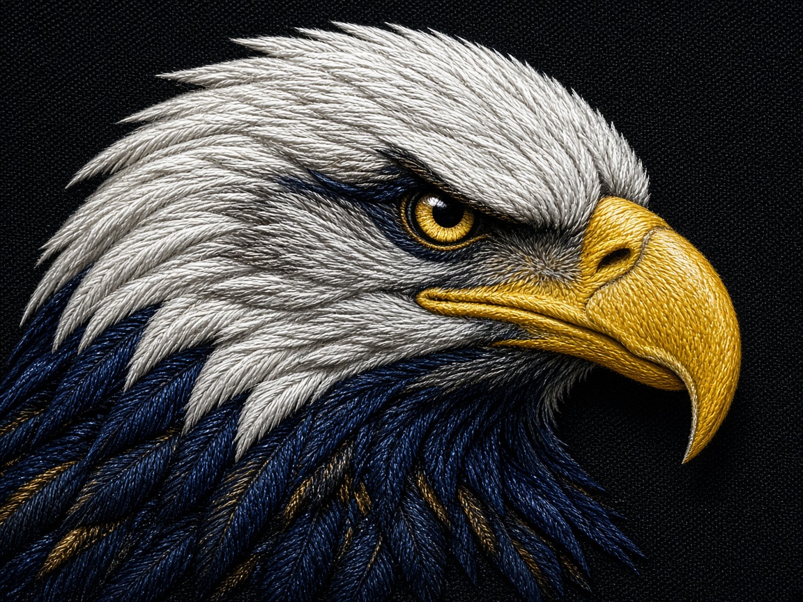 Eagle mascot fill used as a logo digitizing sample