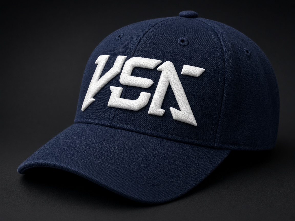 3D puff wordmark on a navy structured cap