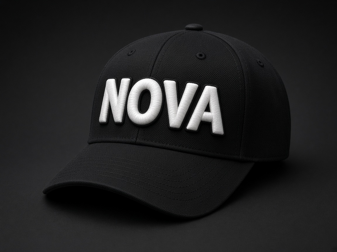 3D puff block letters on a black structured cap
